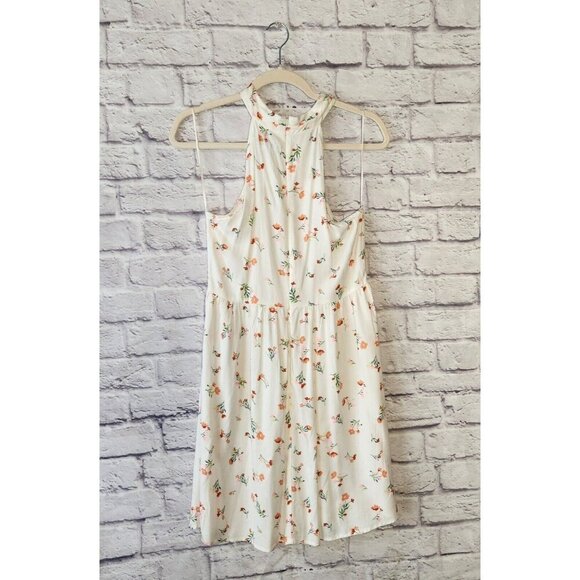 Fourteenth Place Womens Size Medium Halter Floral Mini Dress Ivory - Picture 2 of 6
